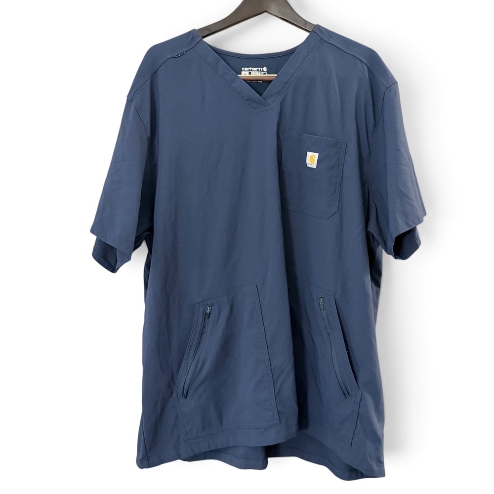 Carhartt Men 3XL Scrub Top  Navy Blue Liberty Modern Fit V-Neck C15037